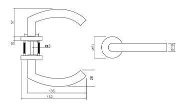 ProGriff TD-Paula auf Rosette– Edelstahl